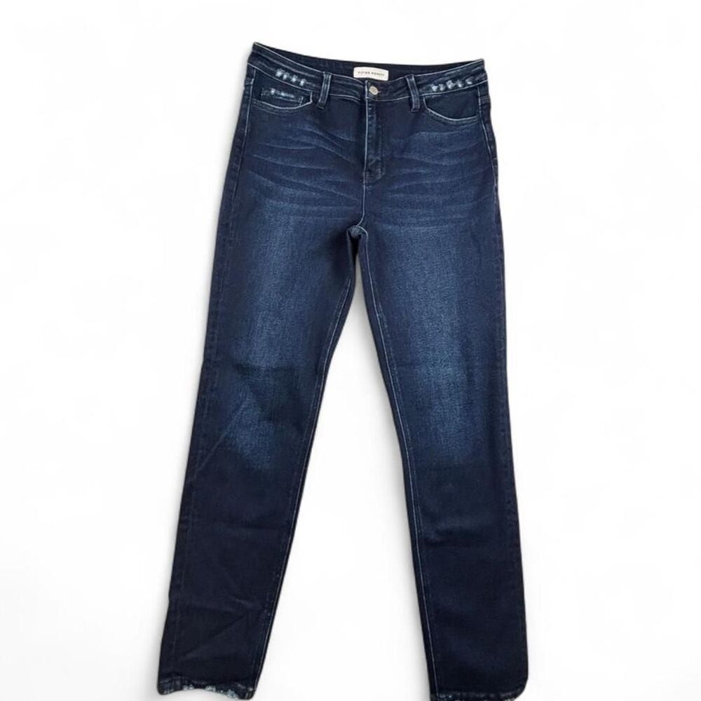 Flying Monkey Dark Wash Skinny Jeans Women’s 31x30 Frayed Hem Denim